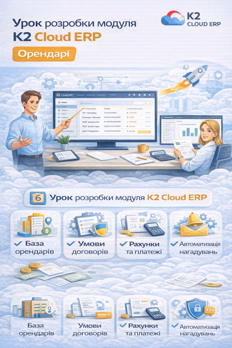 Швидка розробка в K2 ERP. Підсистема Орендарі