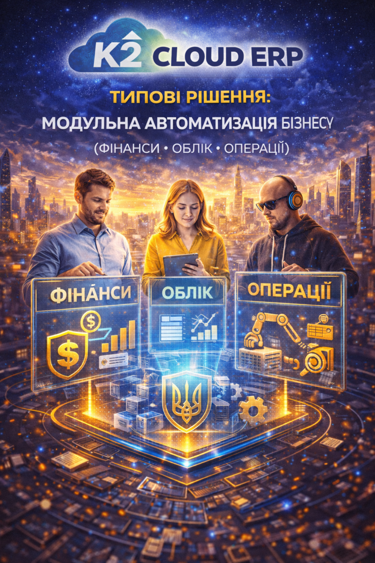 K2 ERP — типові платформа: модульна автоматизування бізнесу (фінансовий облік • обліковий облік • операції)