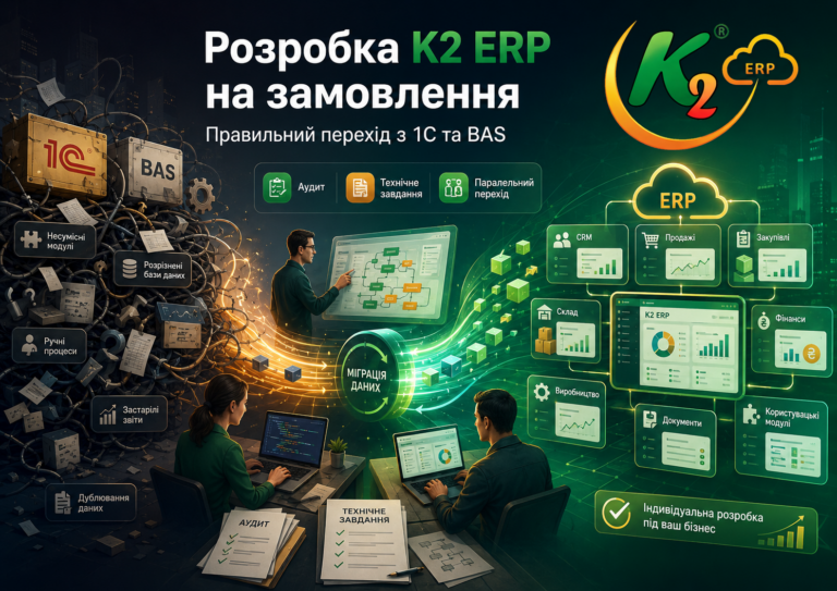 Розробка K2 ERP на замовлення: досвід українських компаній на K2 ERP: Розробка K2 ERP на замовлення